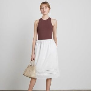 NWT Who What Wear Edith Cotton Skirt with Side Ties and Ladder Embroidery